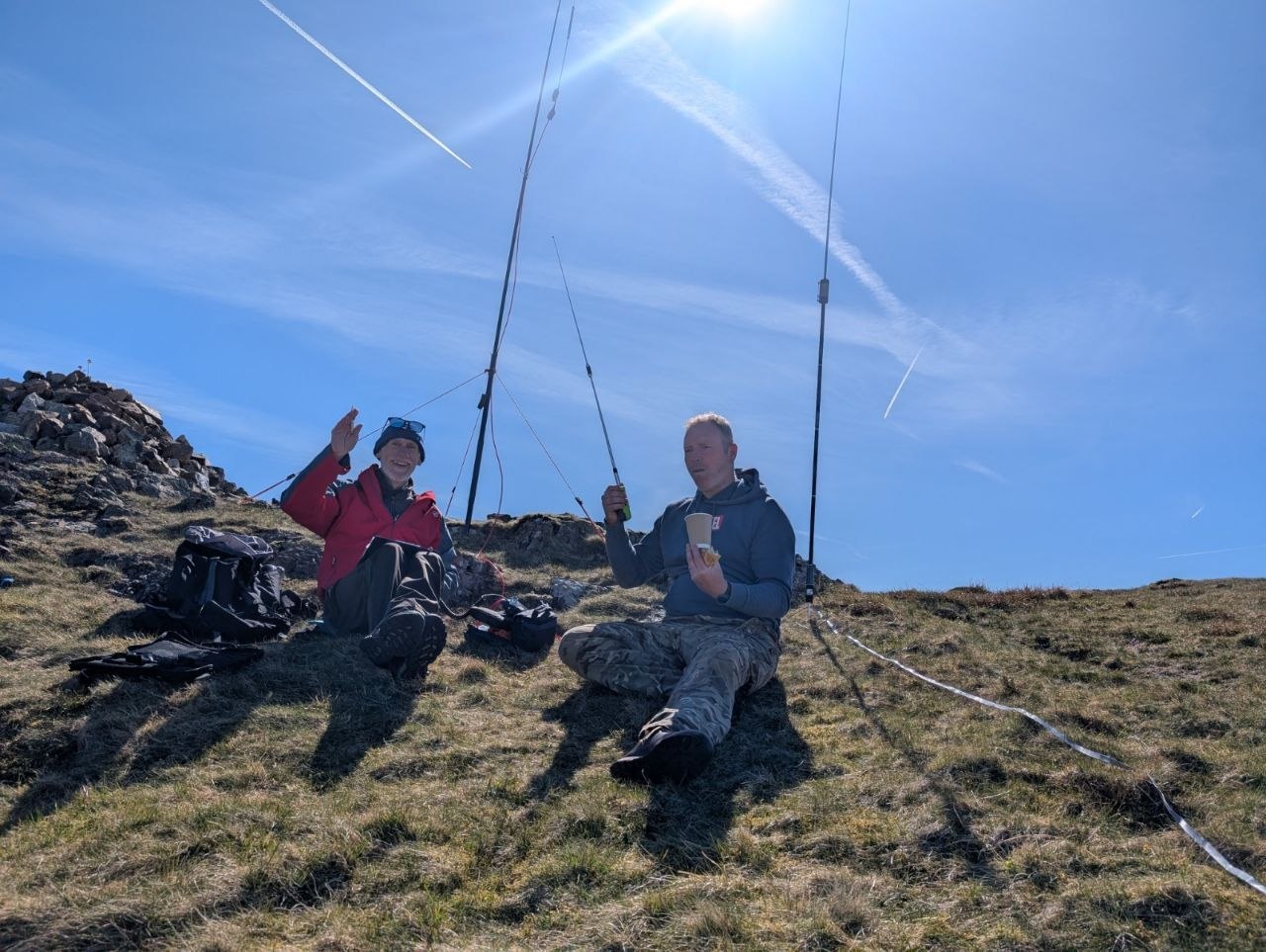 Richard M8XGO and Dean M9LAD operating portable on a summit